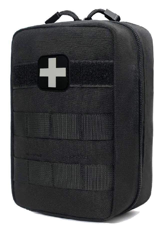 First Aid Kit EMT Medical IFAK Pouch, Molle Tactical Med Emergency Trauma Bag for Camping Home Car Hiking Hunting (Black) - Image 1
